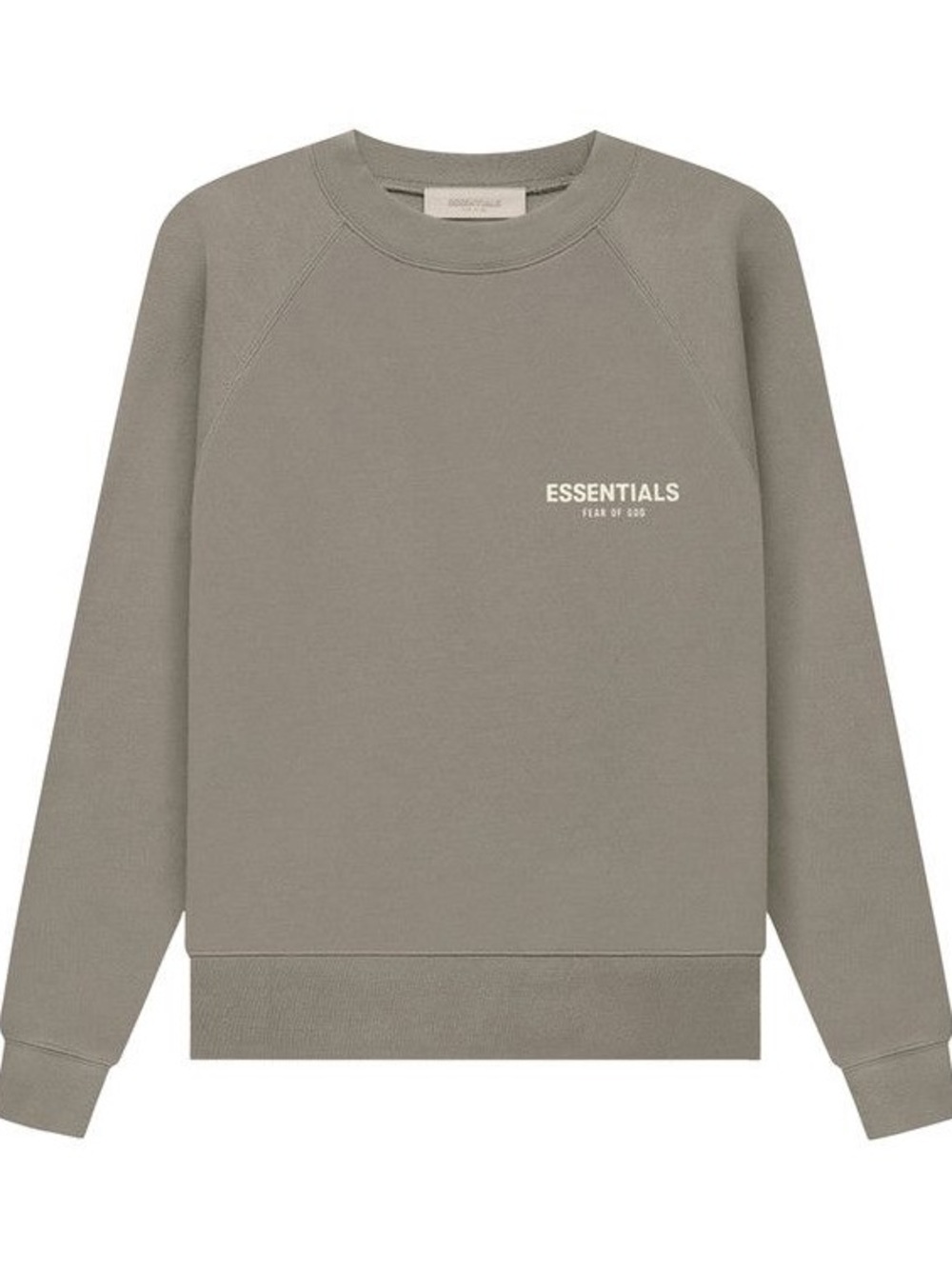 Fear of God Essentials Crewneck Sweatshirt Taupe Logo Pullover Size S